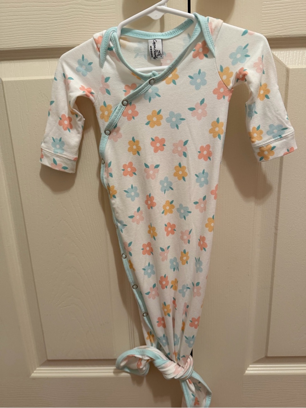 Infant Floral Knot Gown - Pastel Multi - Cozy Cotton
